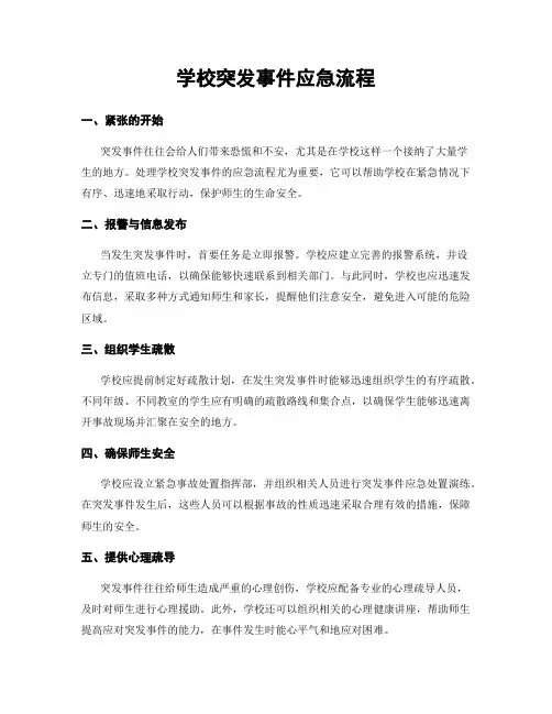 学校突发事件应急流程