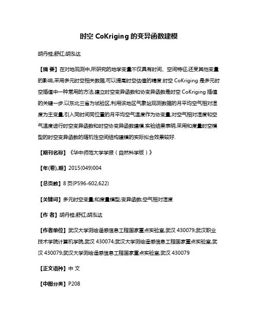 时空CoKriging的变异函数建模