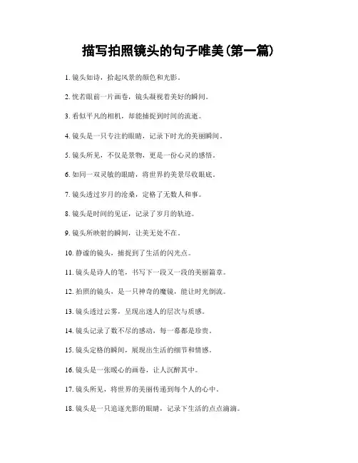 描写拍照镜头的句子唯美(精选合集两篇)