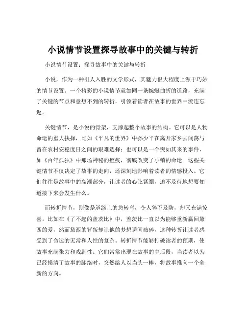 小说情节设置探寻故事中的关键与转折
