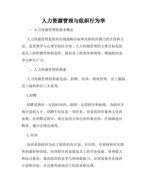 人力资源管理与组织行为学