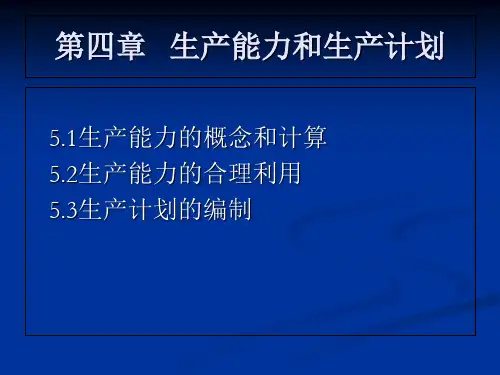 生产能力和生产计划(学生)