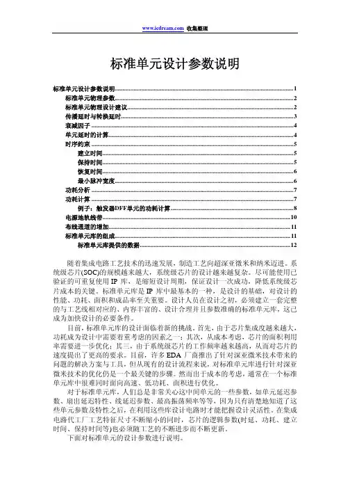 标准后端设计之单元设计参数说明(参考chart)