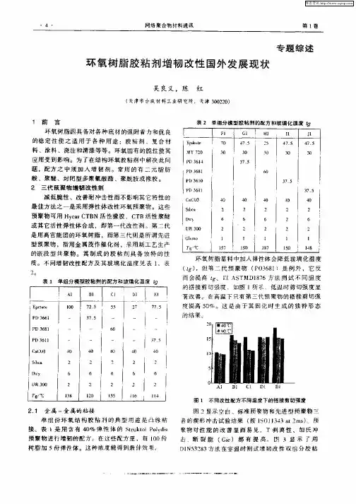 环氧树脂胶粘剂增韧改性国外发展现状