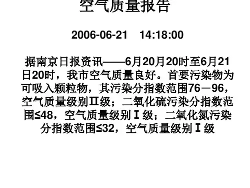 空气质量报告PPT课件
