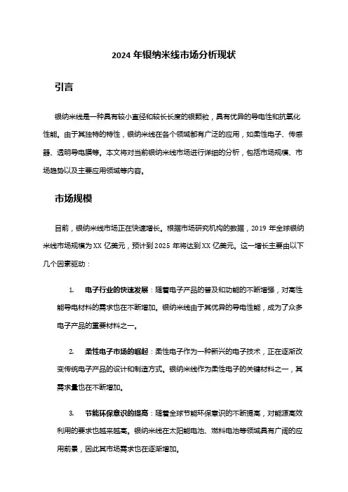 2024年银纳米线市场分析现状