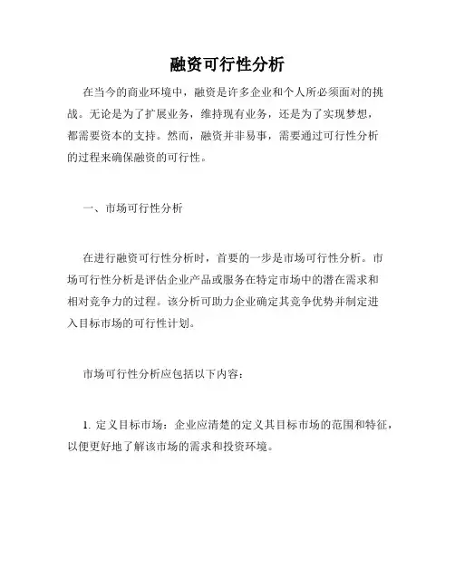 融资可行性分析