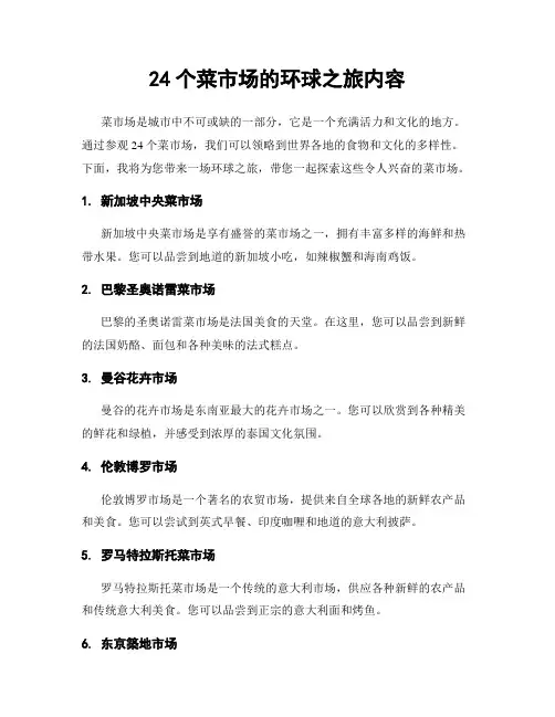 24个菜市场的环球之旅内容