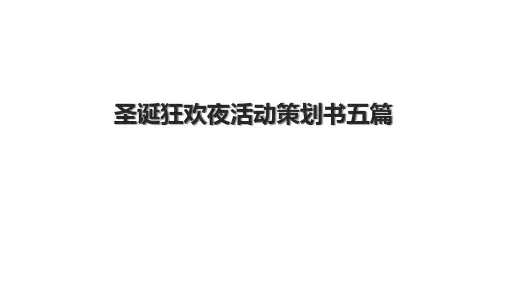 圣诞狂欢夜活动策划书五篇