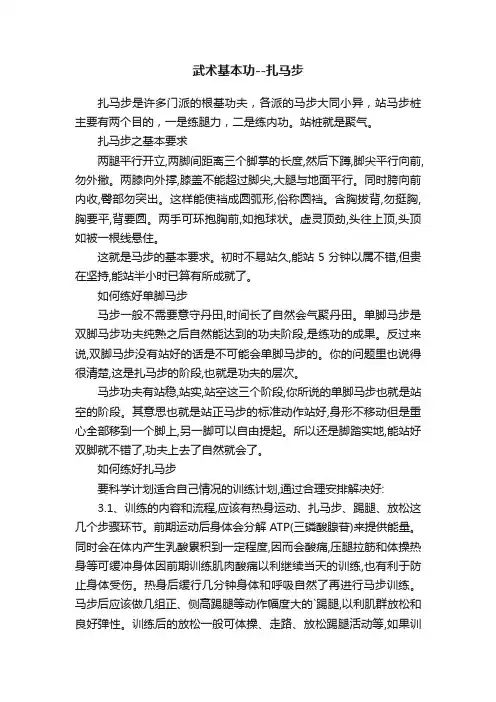 武术基本功--扎马步