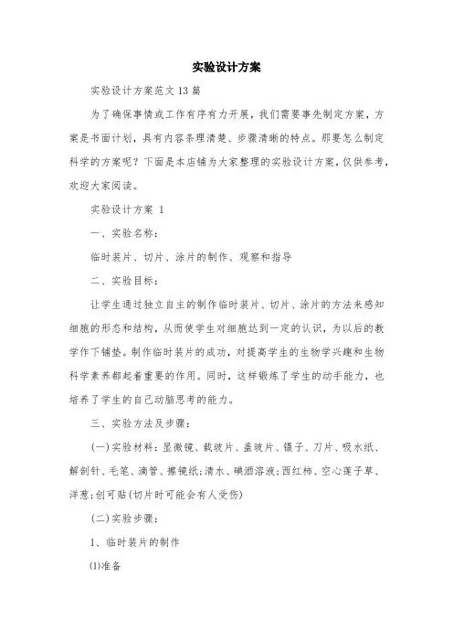 实验设计方案