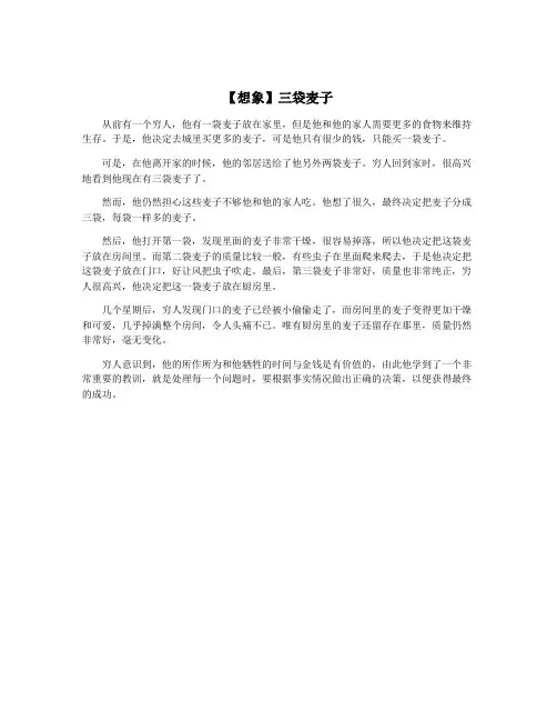 【想象】三袋麦子