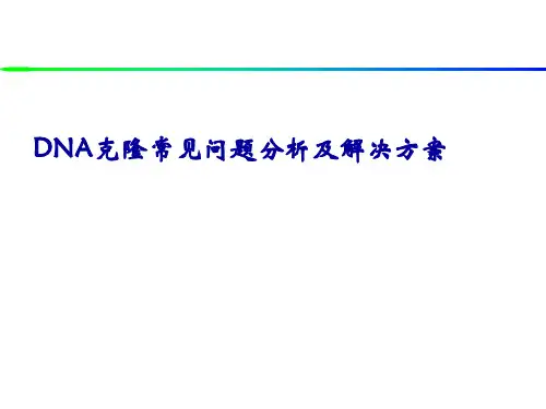 DNA片段的克隆及常见的问题