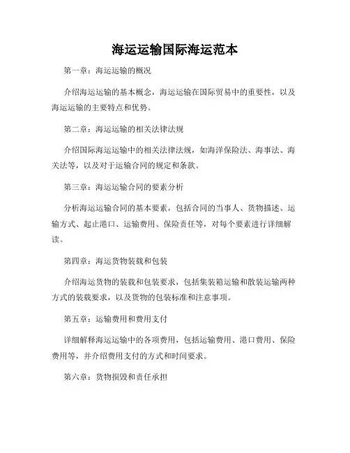 海运运输国际海运范本
