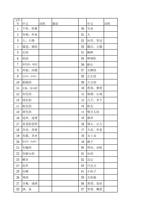 新编大学德语第二册单词