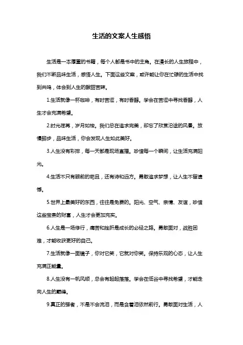 生活的文案人生感悟