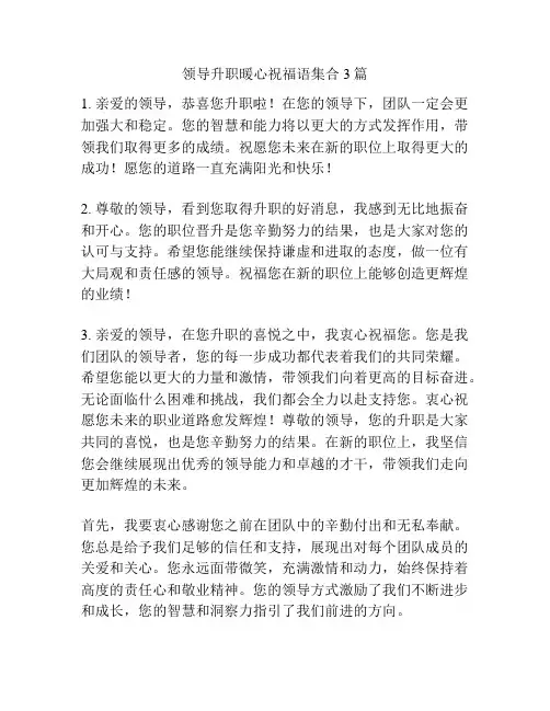 领导升职暖心祝福语集合3篇