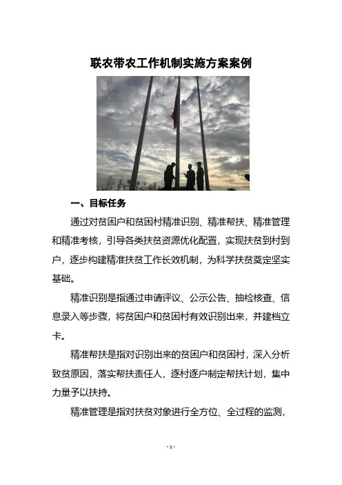 联农带农工作机制实施方案案例