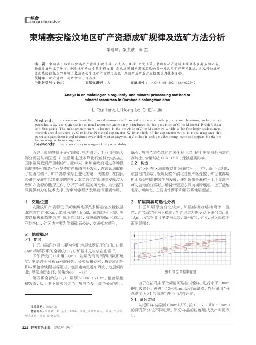 柬埔寨安隆汶地区矿产资源成矿规律及选矿方法分析