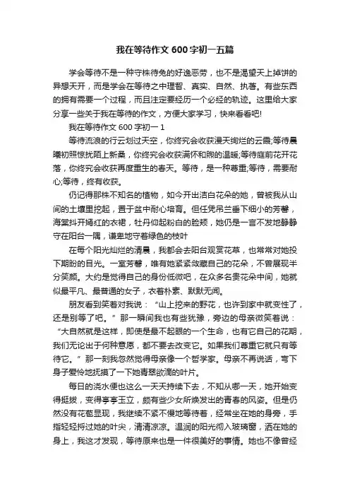 我在等待作文600字初一五篇