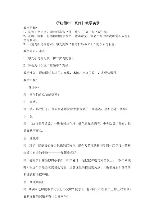 红领巾真好课堂实录
