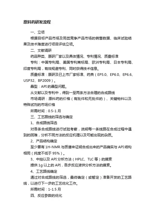原料药研发流程