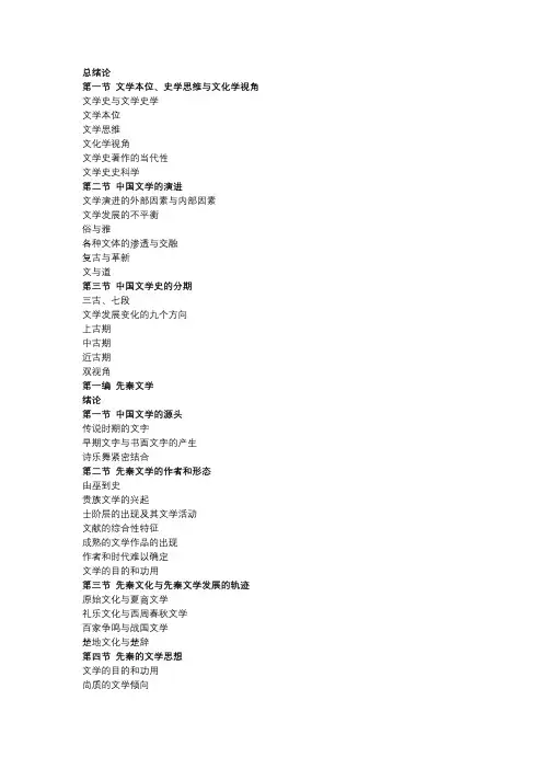 中国古代文学重要词汇