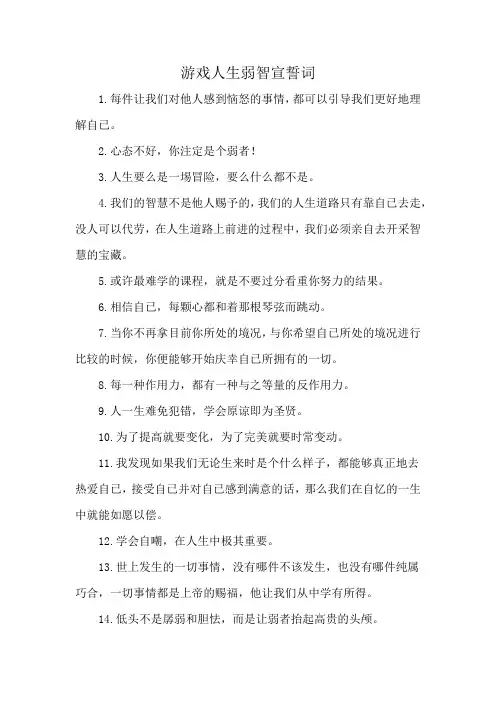 游戏人生弱智宣誓词