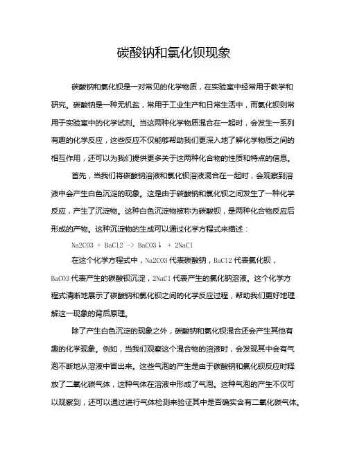 碳酸钠和氯化钡现象