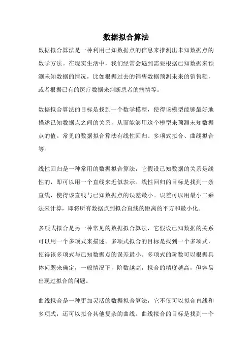 数据拟合算法