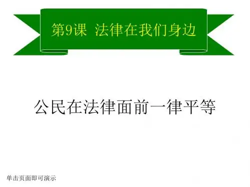 鲁人版(五四制)道德与法治六年级下册11.3《公民在法律面前一律平等》课件1