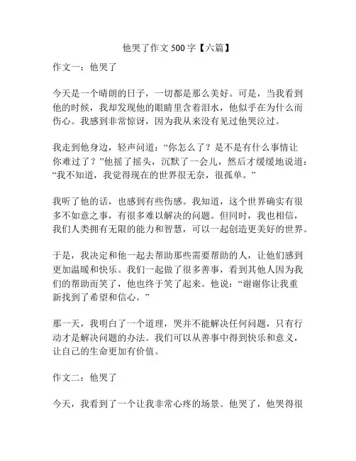 他哭了作文500字【六篇】