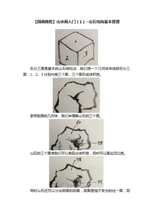 【国画教程】山水画入门（1）~山石结构基本原理