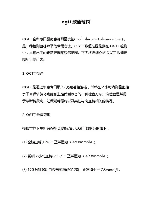ogtt数值范围