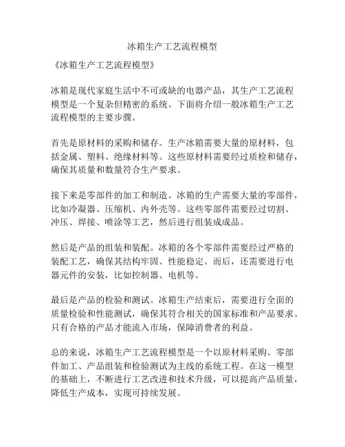 冰箱生产工艺流程模型