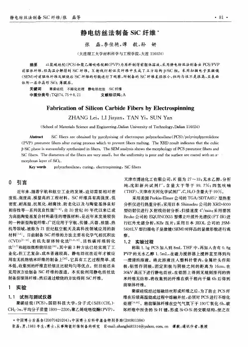 静电纺丝法制备SiC纤维