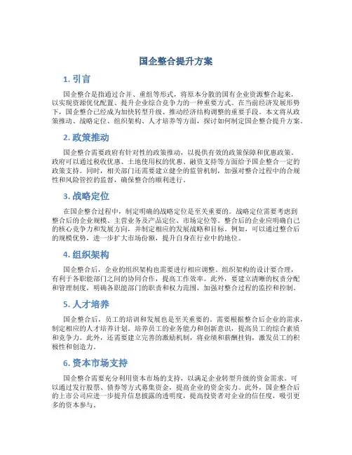 国企整合提升方案