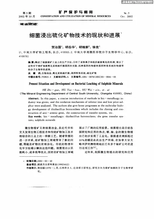 细菌浸出硫化矿物技术的现状和进展