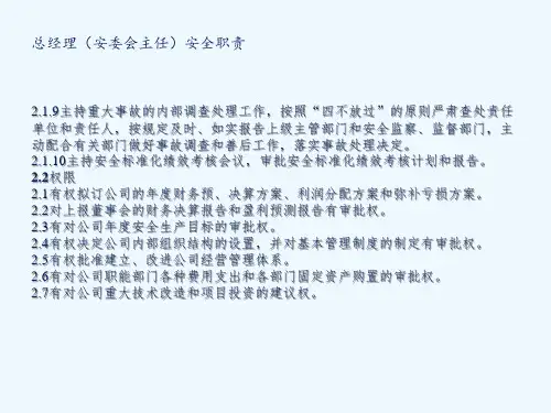 安委会主任+副主任安全职责