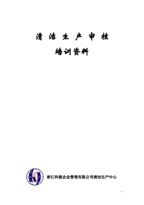 清洁生产审核培训资料