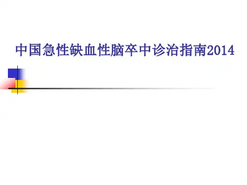 中国脑卒中指南解读