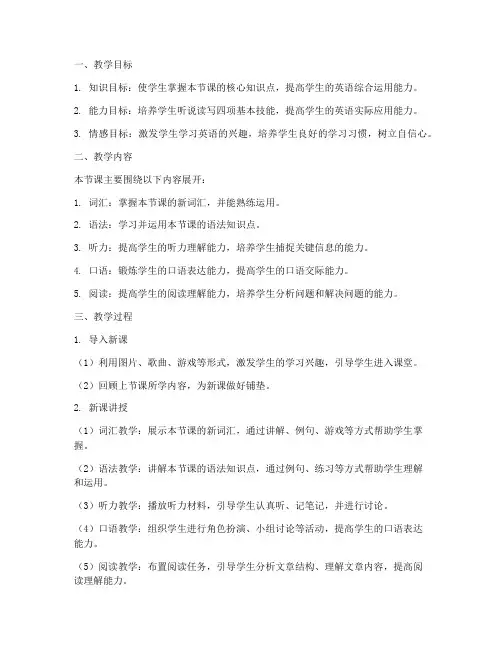 英语教案答辩模板范文