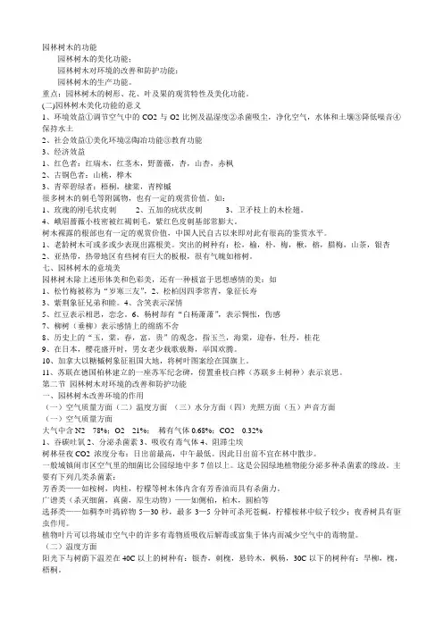 园林树木的功能
