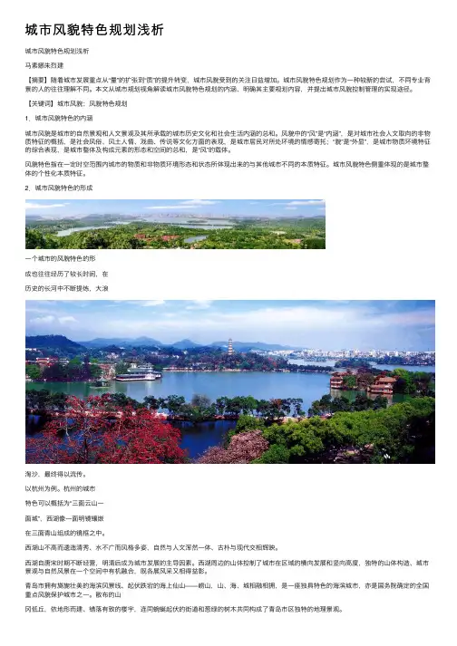 城市风貌特色规划浅析