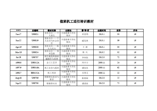 值班水手值班机工四小证个人安全与社会责任最新教材
