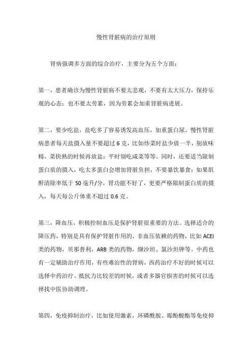慢性肾脏病的治疗原则
