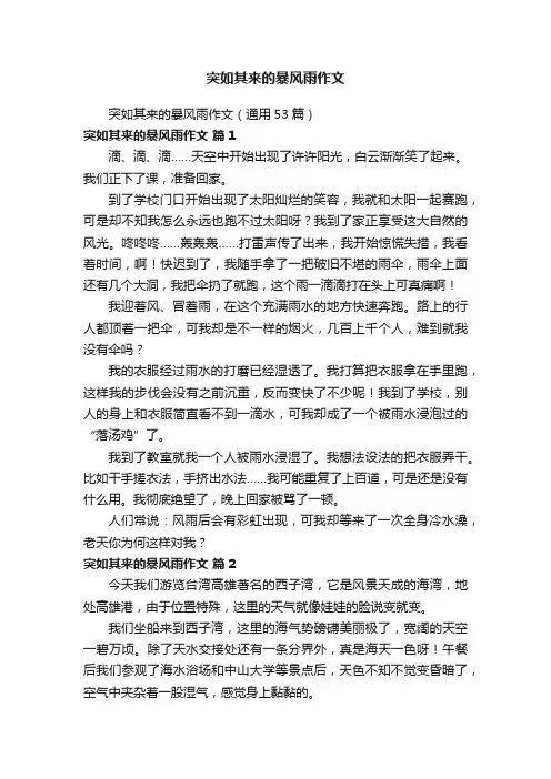 突如其来的暴风雨作文（通用53篇）