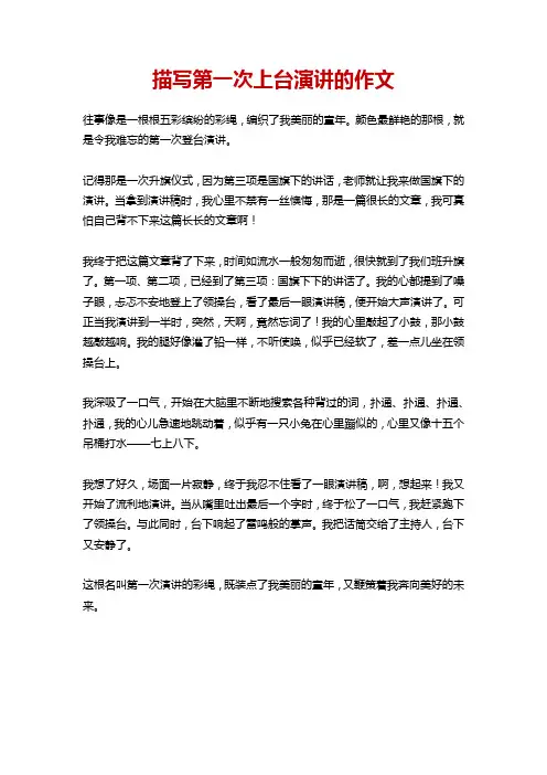 描写第一次上台演讲的作文