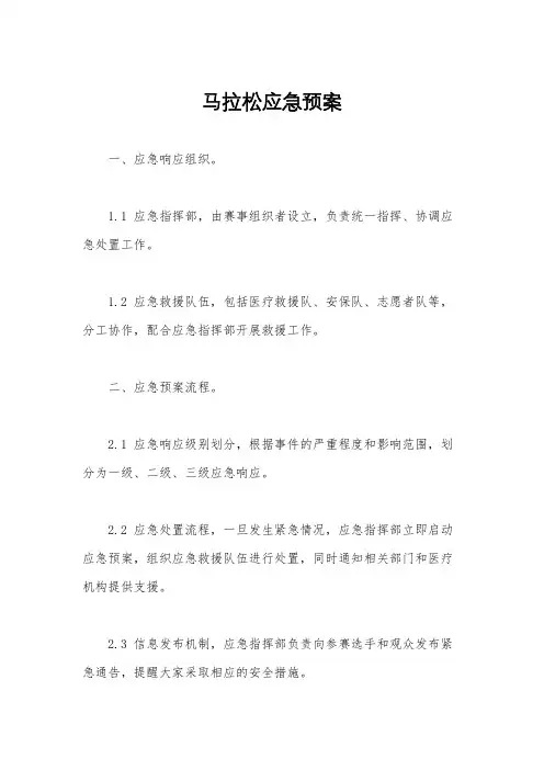 马拉松应急预案