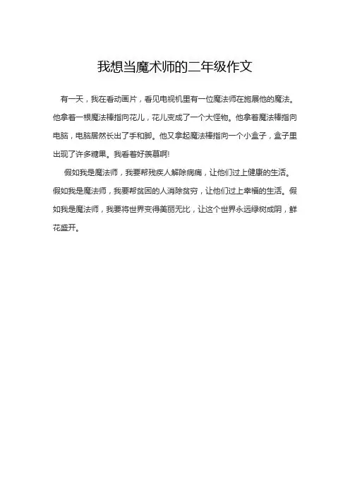 我想当魔术师的二年级作文